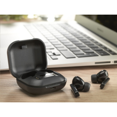 Logo trade promotional merchandise image of: Aron TWS Wireless Earbuds in Charging Case